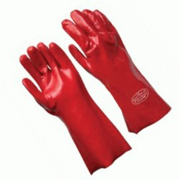 Guantes pvc rojo 14