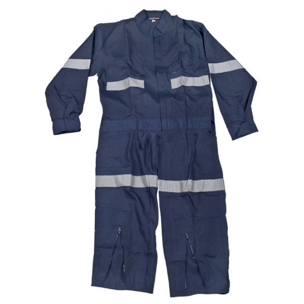 Overol poliester azul con reflect talla m