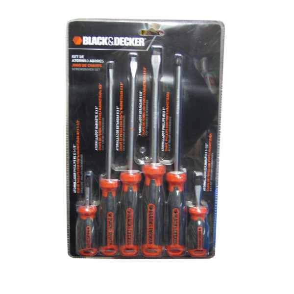 Juego destornillador (6 unid) black y decker