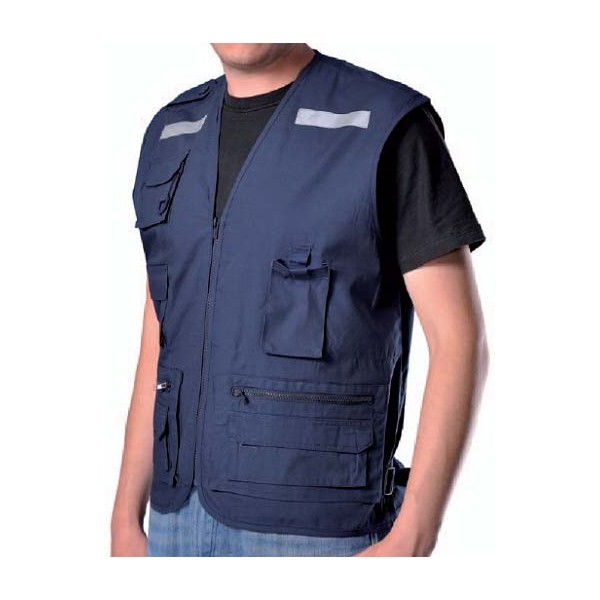 Chaleco geologo azul c/reflect t-l