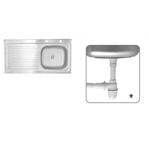 Lavaplato derecho 1.0 x 50 cm c/sifon lioi