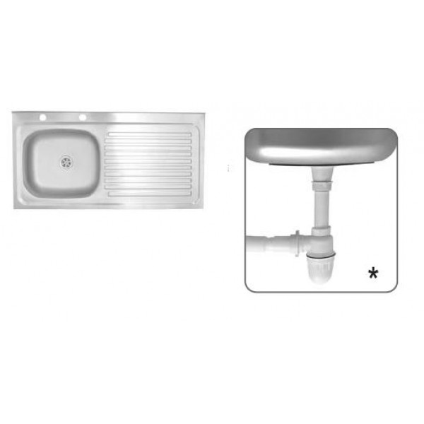 Lavaplato izquierdo 1.0 x 50 cm c/sifon lioi