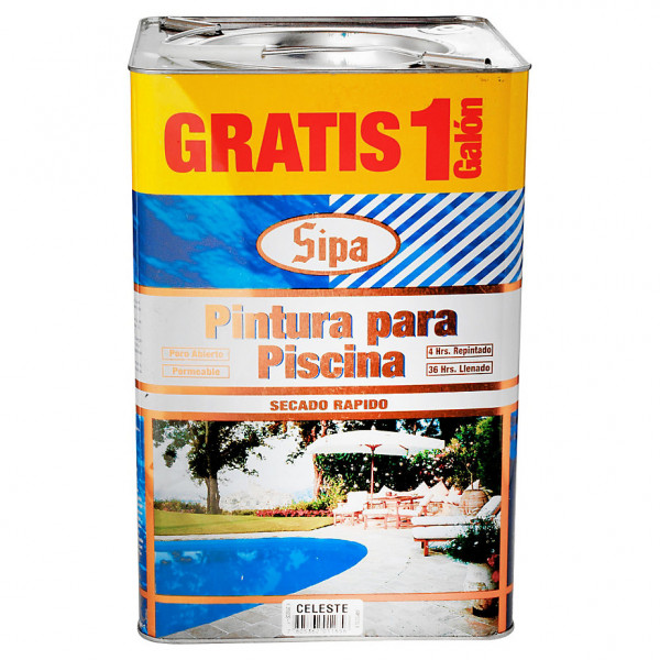 Tineta pintura piscina caucho celeste sipa