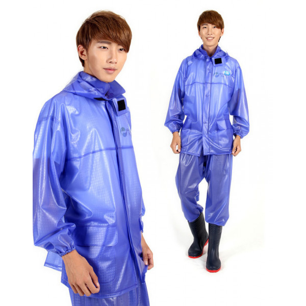 Capa p/agua pvc azul talla l