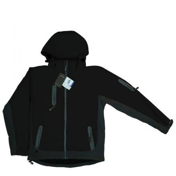 Chaqueta softshell caburga negro c/gorro t-l