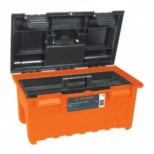 Caja de herramientas naranja 19" truper