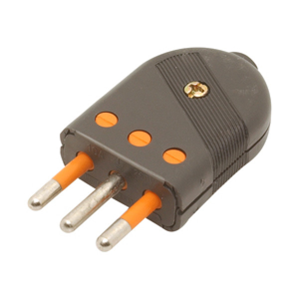 Enchufe macho c/t negro kalop