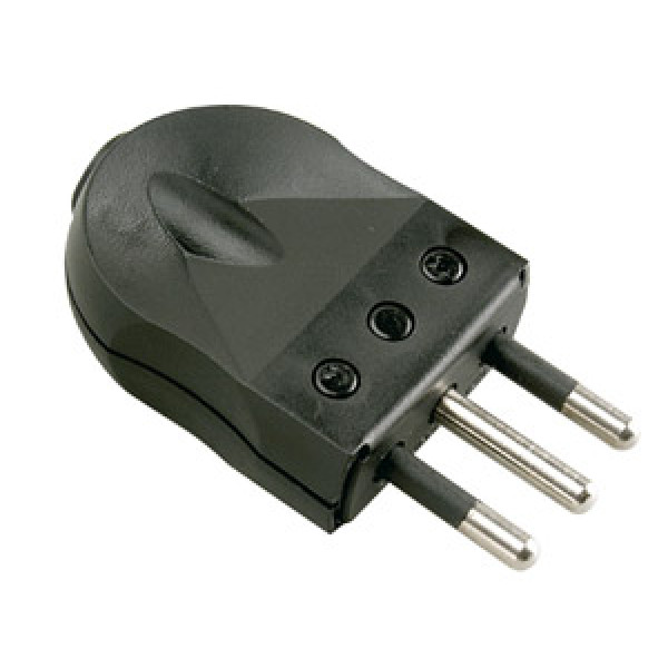 Enchufe macho c/t negro 