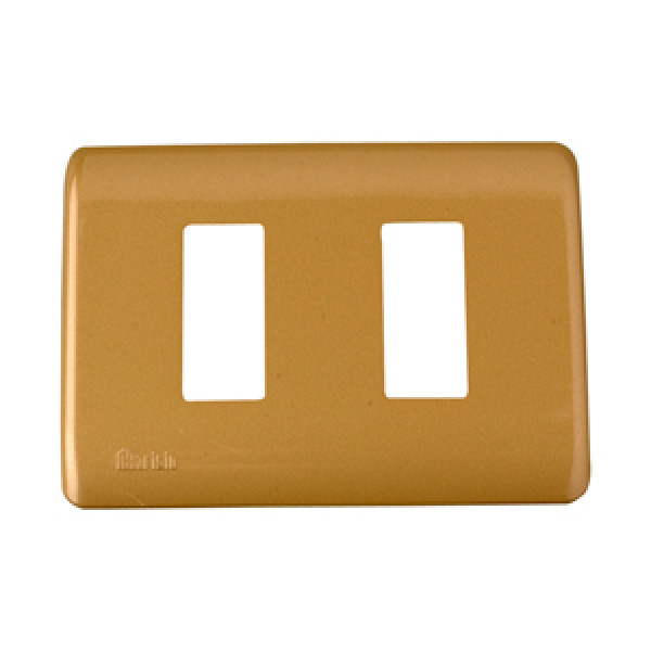 Placa 2 puestos marisio dorada