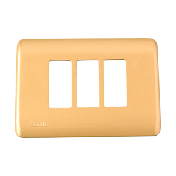 Placa 3 puestos marisio dorada