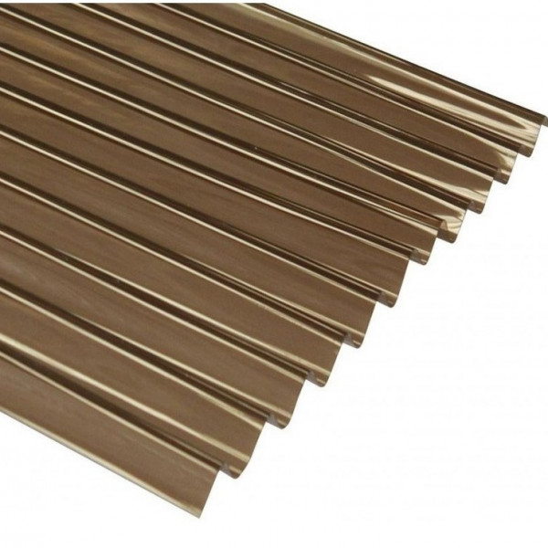 Plancha policarbonato acanalado 0.7 mm x 2.0 mt bronce