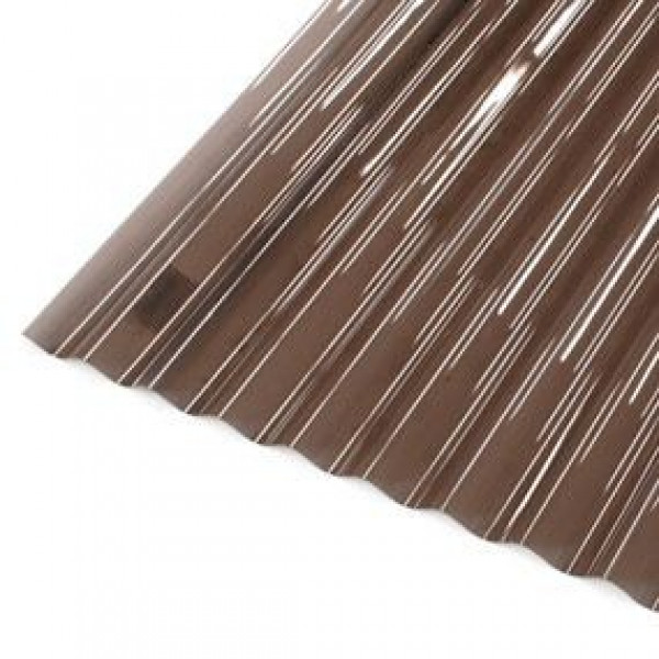 Plancha policarbonato acanalado 0.5 mm x 3.66 mt bronce